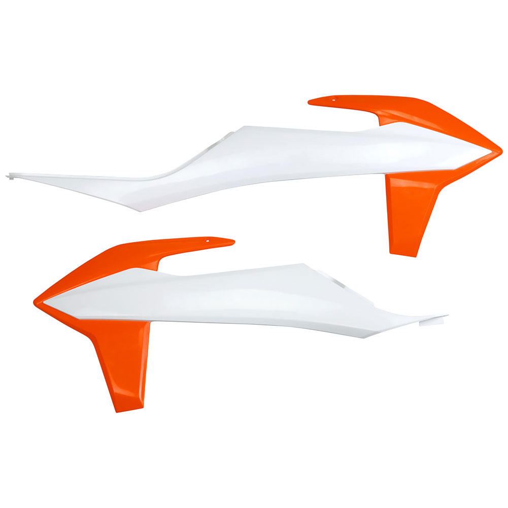 UFO Radiator Scoops 2020 White/16 KTM Orange