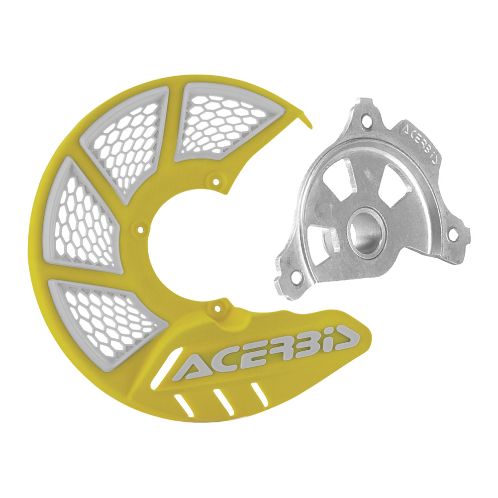 Acerbis XBrake Vented Front Disc Cover with Mounting Kit Yellow/White