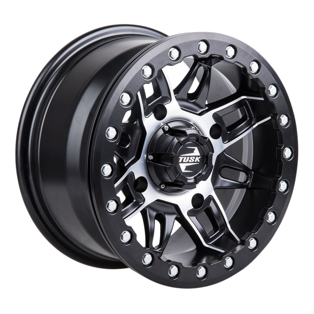 TUSK 5/114.3 (5/4.5) Tintic Wheel 15x7 6.0 + 1.0 Milled/Black For Polaris RZR Turbo R Ultimate 2022-2023