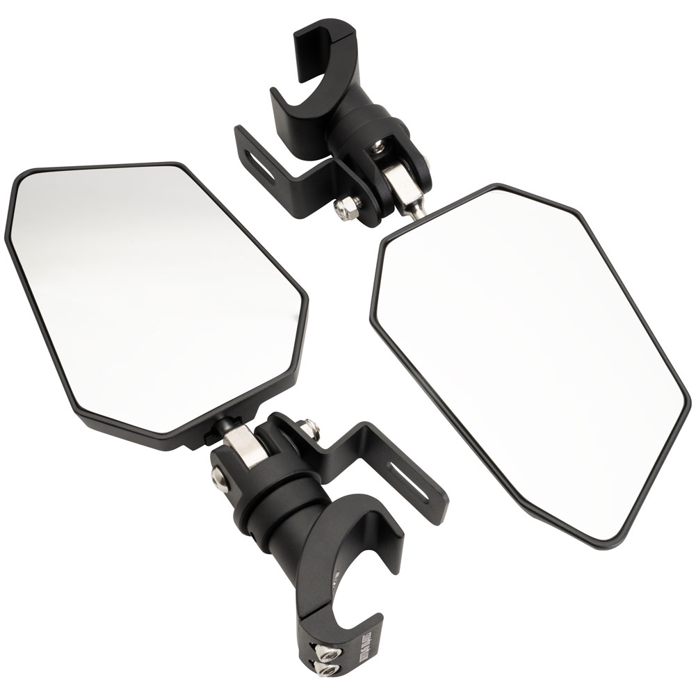 Dirtbag Mirror-04e224-85a73e Billet Side View Mirrors w/Light Pod Mount For